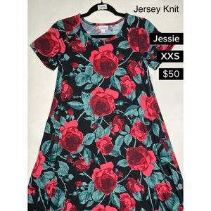 Lularoe Jessie swing dress rose floral print